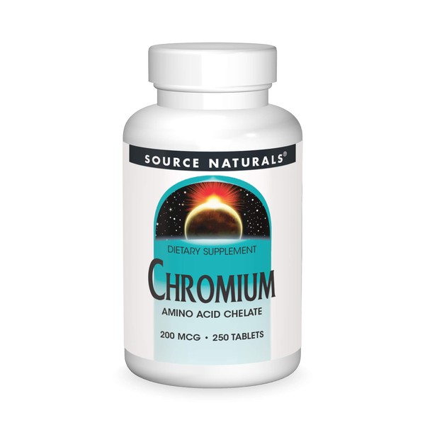 Source Naturals Chromium, Amino Acid Chelate - Dietary Supplement - 250 Tablets