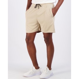 Real Essentials 4 Pack: Men's 5" Mesh Quick-Dry Running Shorts with Zipper Pockets & Drawstring (Available in Big & Tall), Set 10, X-Large