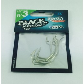 FIIISH Black Minnow Fishing Lure Hooks - Silver, Size 120