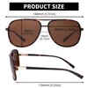 JM Retro Polarized Aviator Sunglasses Mirror Lightweight Eyeglasses for Men