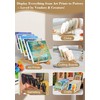 5 PCS Bamboo Tiered Display Stand – Plate Stands for