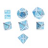 7pcs Polyhedral Dice Set Clear Number Metal Glossy Odorless Table