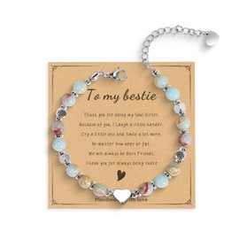 Freeunfet Beaded Bracelets for Women, Bestie Gifts for Women, Best Friend Soul Sister Birthday Gifts for Her, Healing Stone, Bff Bracelets Bohemian Jewelry