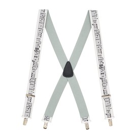 Suspender Store Novelty Beethoven's 5th Suspenders - 1.5-Inch Wide Elastic - X-Back - Clip - 48" for 5'9" to 6'2" tall