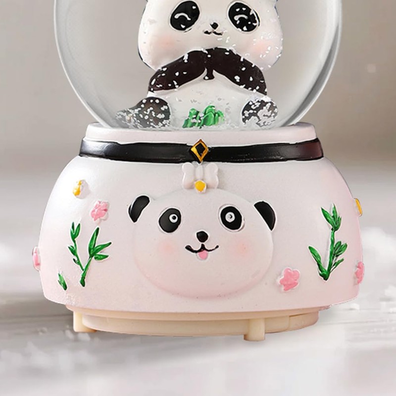 Panda Snow Globe, caja de música de 80 mm para