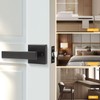knobelite 2 Pack Privacy Door Handle,Keyless Matte Black Interior Door