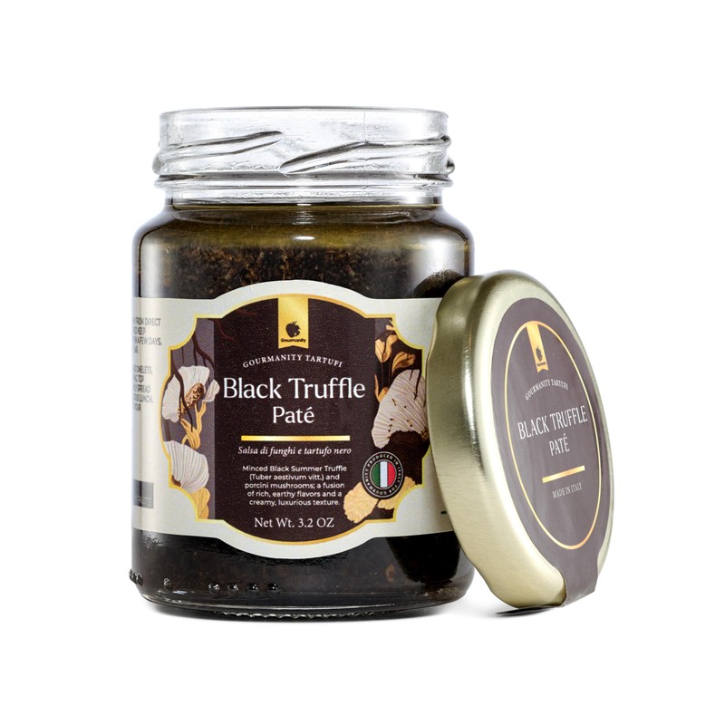 Gourmanity Tartufi Black Truffle Pate, Luxury Italian Truffle Sauce for