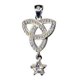 51024 Tribal Necklace Pendant Real Silver 925 with Zirconia Antique Design Stone Colour Clear White, Sterling silver 925, zirconia stones, Zirconia crystal rhinestone