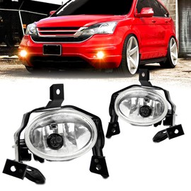 WEZEMLIGHT Fog Lights Assembly Replacement For Honda CRV 2010 2011 With H11 12V 55W Halogen Bulbs Included Switch And Wiring Kit OEM:08V31-SWA-1M003,08V31-SWA-1M004(Clear Lens)