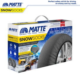 Bizymo Auto Snow Socks for Tires, Emergency Snow Traction for Vehicles Safe Travel on Ice, Frost, Snow, Extra Durable Snow Chains Equivalent Tire Chain Alternative Tire Socks Extra Pro Series X-Large