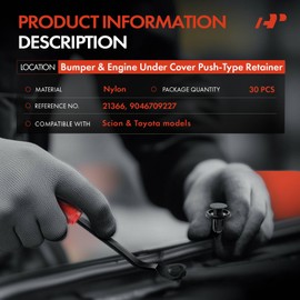 A-Premium 30PCS Nylon Push-Type with Drive Pin Clip Retainer Compatible with Toyota RAV4 2006-2014, Corolla iM 2017-2018, 4Runner 2006-2022 & Scion tC 2011-2016, xB 2008-2015, iQ, iM - For 9mm Hole