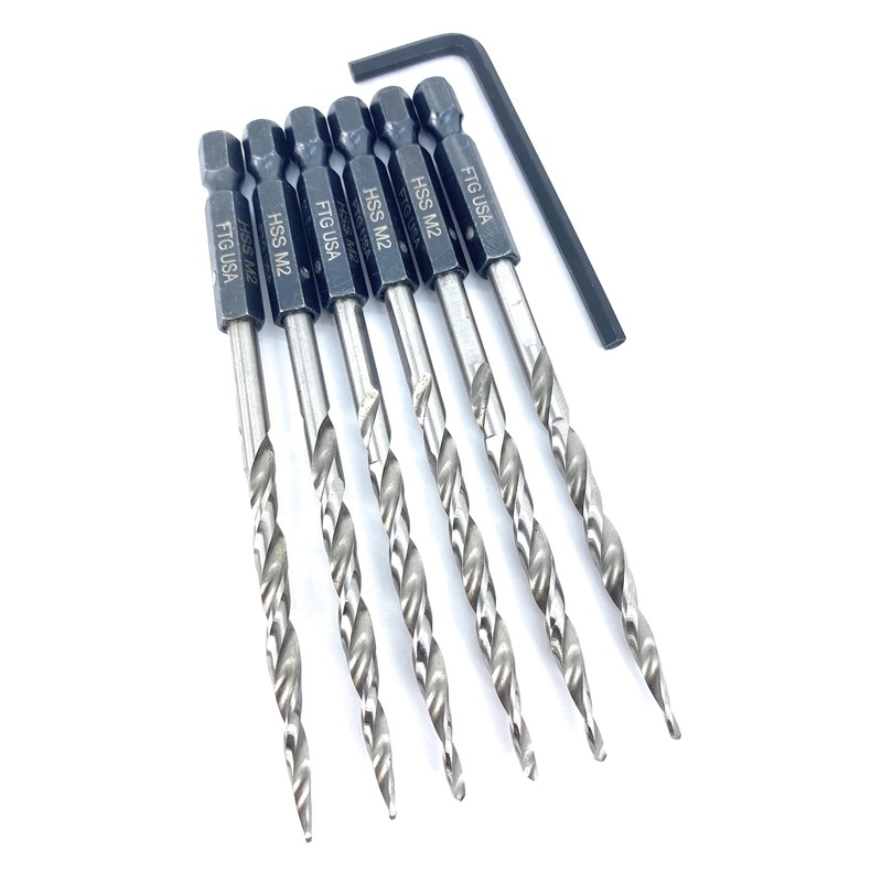 FTG USA Replacement Tapered Countersink Drill Bit Set 6 Pc