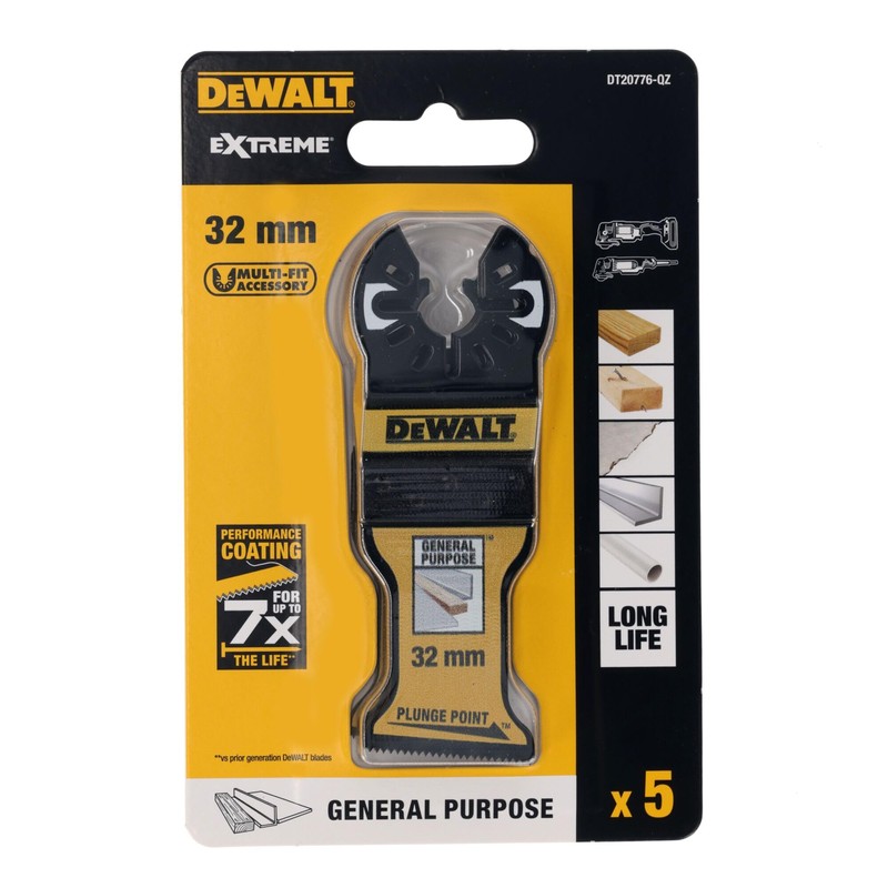 DeWalt 32mm Bi-Metal Plunge Point Blade (Pack of 5), DT20776-QZ