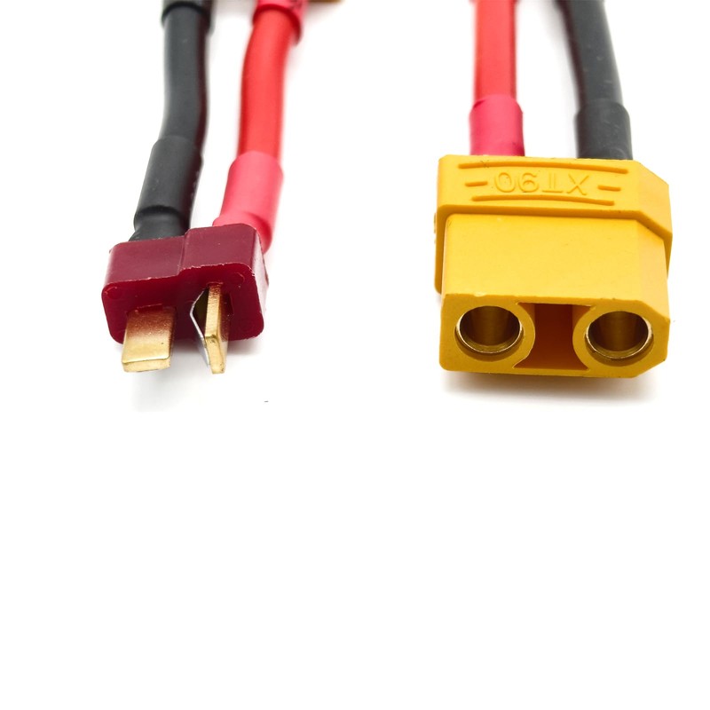 LINSYRC 2 Pairs XT90 to T-Plug RC Male Female Connector