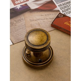 SORWDUERM 1 Pack Antique Brass Bronze Door Knob Interior Privacy Door Knobs with Lock Door Handle Bedroom and Bathroom Zinc Alloy