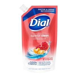 DIAL Jabón para manos, Granada Mandarina, 800ml, elimina el 99% de las bacterias, dermatológicamnete probado con vitamina E.