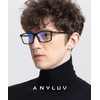 ANYLUV Blue Light Glasses for Men,Rectangle Business Style Glasses, Carbon