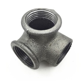 AUSENNA Three way pipeline joint tee pipe coupling T-joint part Metal Pipe Fitting black iron Elbow Connector pack of 1 (1/2 INCHES)