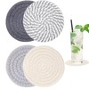 Coasters 4-Pack Absorbent Handwoven Cotton Coaster Set, Non-Slip Drink Coasters