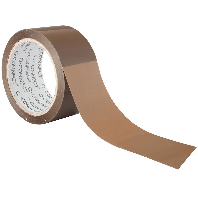 Q-Connect Polypropylene Packaging Tape 50mmx66m Brown (Pack of 6)