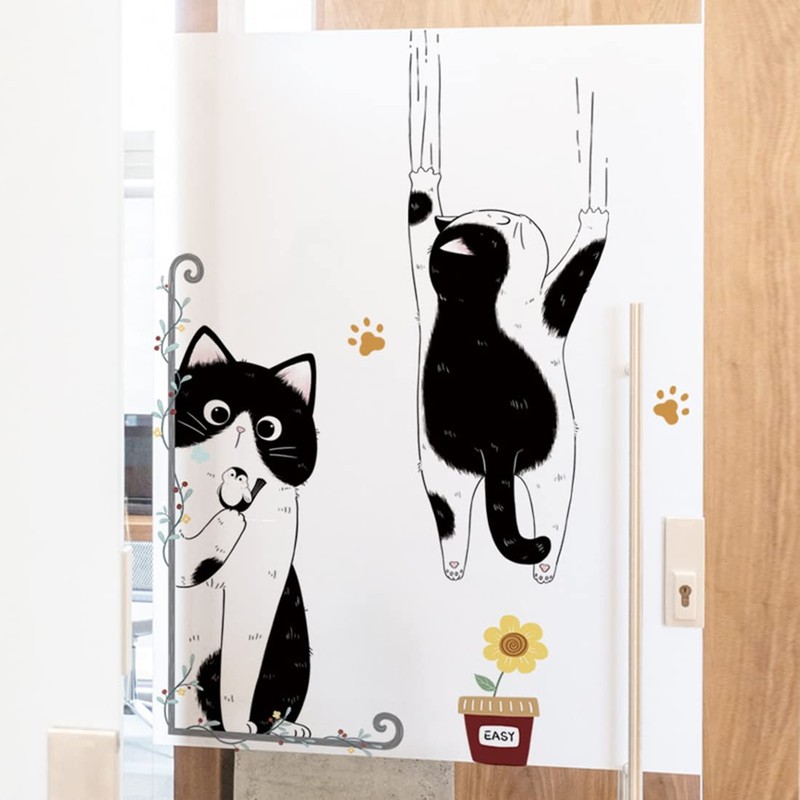 Fujitoya Wall Sticker Cat 3D Wall Decor Scandinavian Door Wallpaper