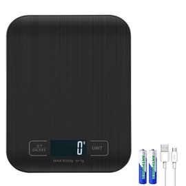EBAKIN 10kg/1g Báscula de Cocina Peso Cocina Digital USB Recargable Balanza de Alimentos de Alta