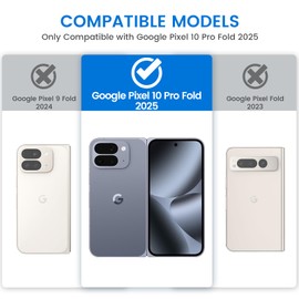 VEGO for Pixel 10 Pro Fold Case with Built-in Screen Protector Blue