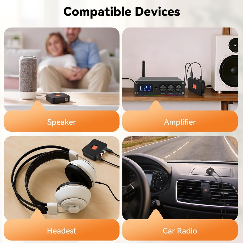 Ransanx M1R Bluetooth 6.0 Audio Receiver for Home Stereo &
