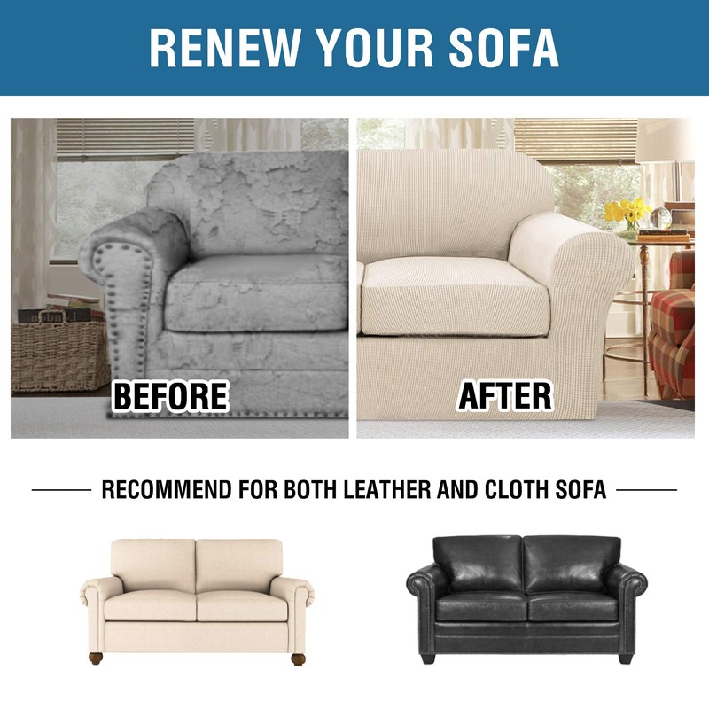 H.VERSAILTEX 3 Piece Stretch Sofa Covers for 2 Cushion Loveseat