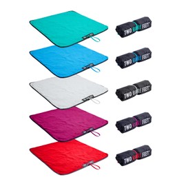 Two Bare Feet Portable Changing Mat for Surfing, Swimming, SUP & Watersports – Waterproof, Soft Sherpa Fleece, Roll-Up Design for Easy Travel & Outdoor Sports (Navy/Teal)