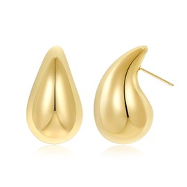 Tiny Gold Hoops Earrings Gold Plated Small Hoop Earrings Dainty Minimalist Geometric Huggie Earrings Boho Beach Simple Hypoallergenic Fashion Jewelry Gift For Her (Teardrop Earring)