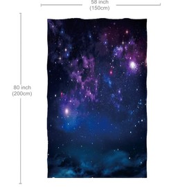 Mimihome Galaxy Blanket, Outer Space Universe Warm Fleece Throw Blanket for Couch Sofa Bed Adults Women Man, 80x60 inches,Blue Purple