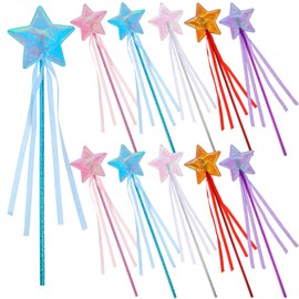 ASTER 10Pcs Glitter Fairy Wands for Girls Princess,14In Handhold Star Magic Wands Fairy Magic Star Wand Costume Wands for Grils Birthday Party Supplies