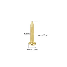 sourcing map Pack of 500 Small Brass Nails 1 x 8 mm (DxL) for Wood DIY Decorative Pictures Boxes Household Accessories Brass Clay