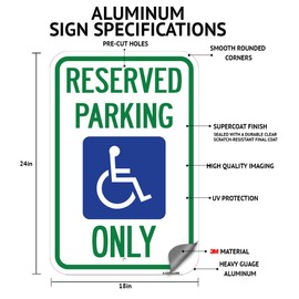 (2 Pack) Warning Protected by Electronic Security System Si | 18-Inch x 24-Inch Aluminum Parking Sign | Heavy Gauge, Rust Free Metal, Weatherproof, UV Protected & Fade Resistant