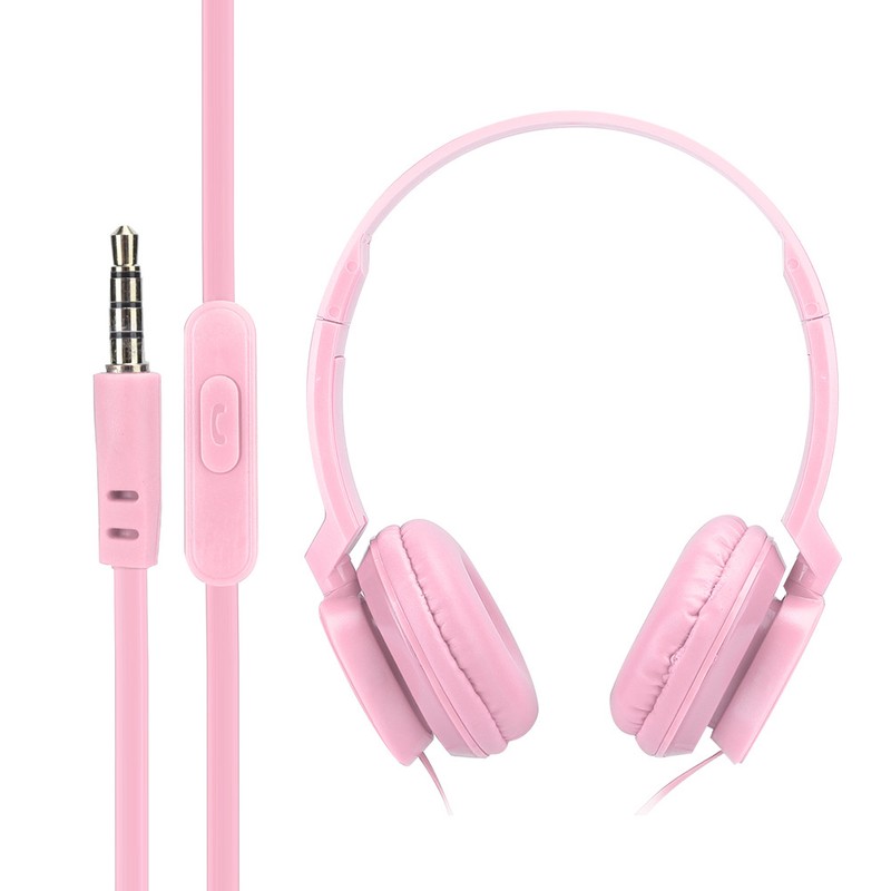 Wired Headphones Over Ear Headsets Stereo Sound Earphone with Mic