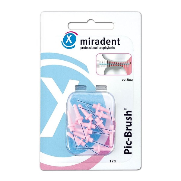 Miradent PIC-Brush Replacement Brushes XX Fine Pink Pack of 12