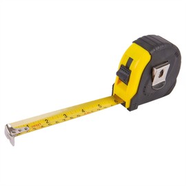 Blackspur 1x Yellow 7.5m x 25mm Dual-Blade Retractable Tape Measure - Long Heavy-Duty Metric Imperial Measuring Ruler Tools