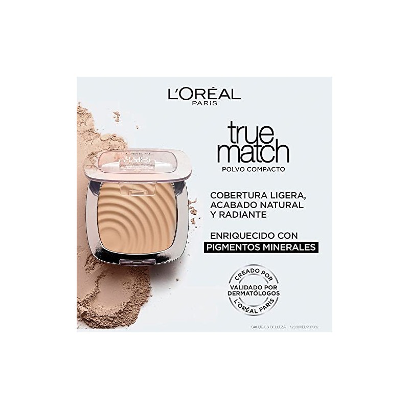 L'Oréal Paris True Match Polvo Compacto Acabado Natural y Perfecto,