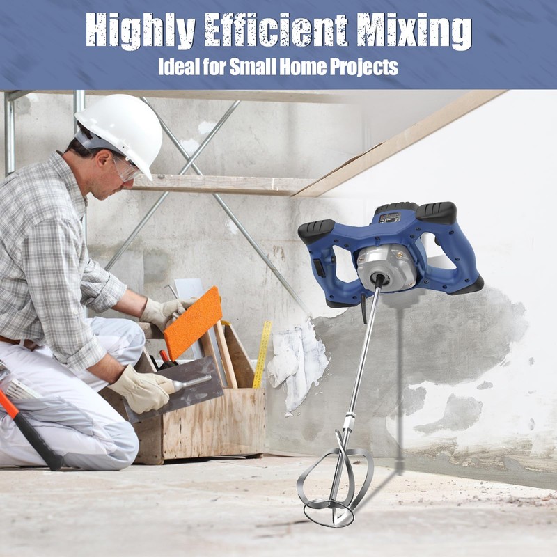 IMAYCC Handheld Cement Mixer, Portable Concrete Mixer,110V 6 Speed Mixing