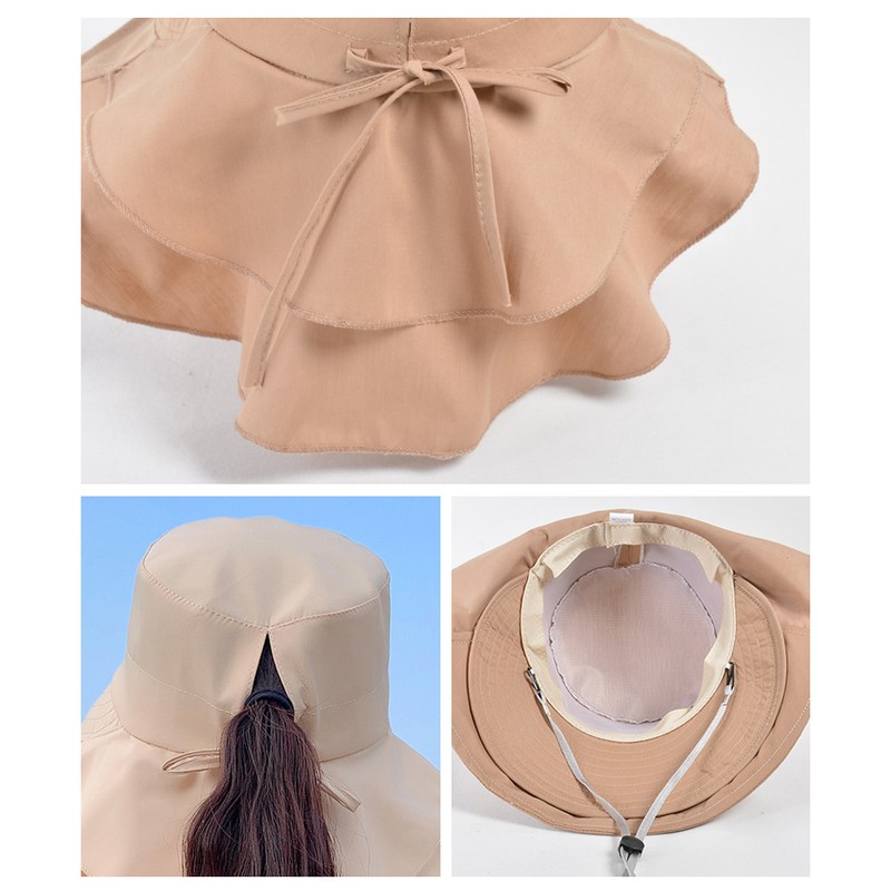Women Sun Hat with Neck Flap Wide Brim UV Protection