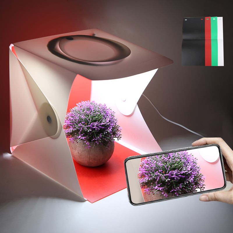 Mini Ring Light Folding Lightbox Photo Box LED Photography Studio