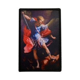 St. Michael Vanquishing Satan Religious Angel Morale Patch, Tactical Military Hook and Loop Embroidered Patches for Jackets, Backpack, Clothing, Molle Vest, Bag, Hat