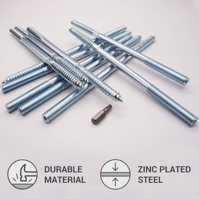 SKIR'CO Pack of 10 Hanger Bolts M10 x 200 mm,