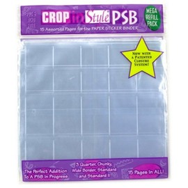 CROP IN STYLE PSB Paper and Sticker 3-Ring Binder Refills 12-Inch by 12-Inch, 15/Pkg, Mega Pack