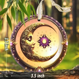 Christmas Ornaments, FOKEZIAH Beautiful 3.5" Sun and Moon Ornament, Christmas Decorations, Christmas Tree Decorations, Christmas Tree Ornaments, Holiday Ornaments, Gifts for Christmas