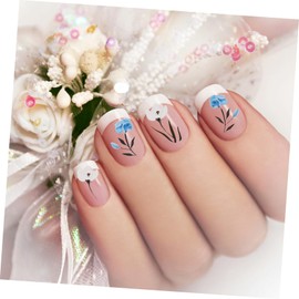 DOITOOL Unique 3D Embossed Flower Stickers for Nails 2 Sheets Summer Nail Decals Nail Gel Stickers for Women