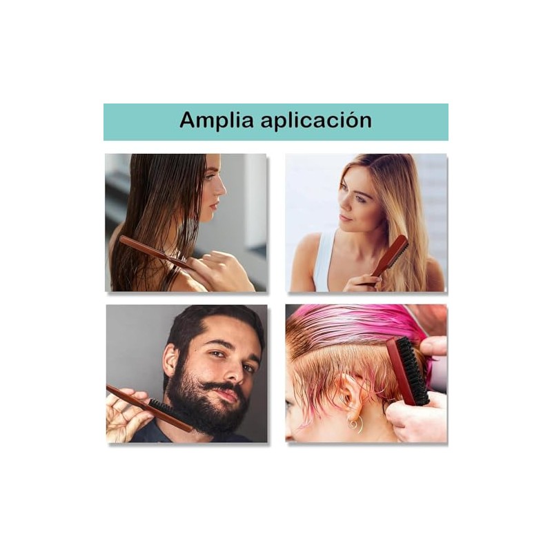 2 Cepillos Cerdas de Jabalí, Cepillo para Cabello Hombre, Cepillo