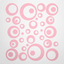 WANDfee® Wall Tattoo, Circles, Dots, 50 Stickers, Colour Choice For Children's Bedroom, Living Room, Hallway, Bathroom, Kitchen, Tile Stickers, pink