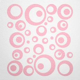 WANDfee® Wall Tattoo, Circles, Dots, 50 Stickers, Colour Choice For Children's Bedroom, Living Room, Hallway, Bathroom, Kitchen, Tile Stickers, pink